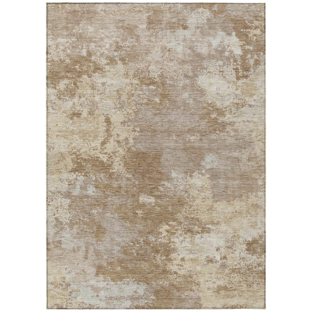 Machine Washable Indoor/Outdoor Chantille ACN2364 Brown 3' x 5' Rug. Picture 1