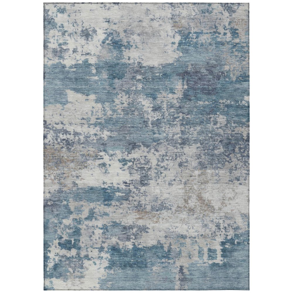 Machine Washable Indoor/Outdoor Chantille ACN2366 Blue 3' x 5' Rug. Picture 1