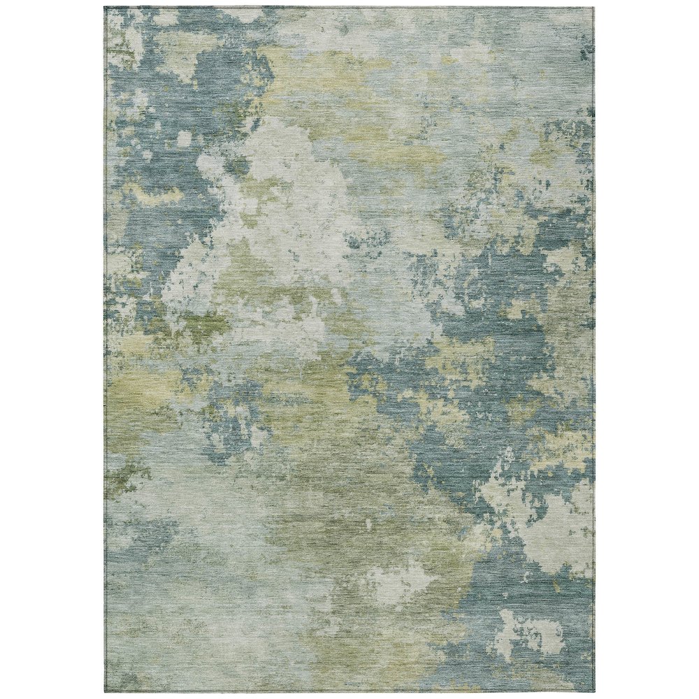 Machine Washable Indoor/Outdoor Chantille ACN2367 Teal 3' x 5' Rug. Picture 1