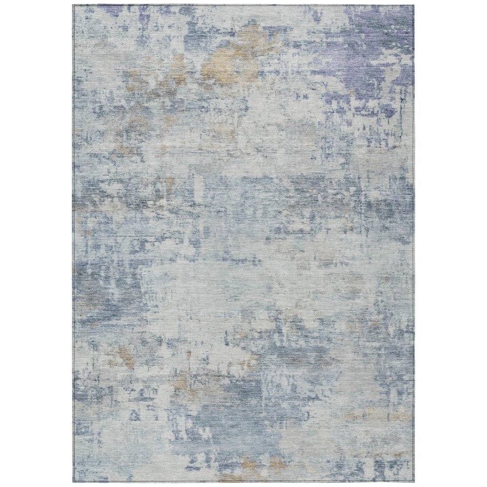 Machine Washable Indoor/Outdoor Chantille ACN2371 Blue 3' x 5' Rug. Picture 1
