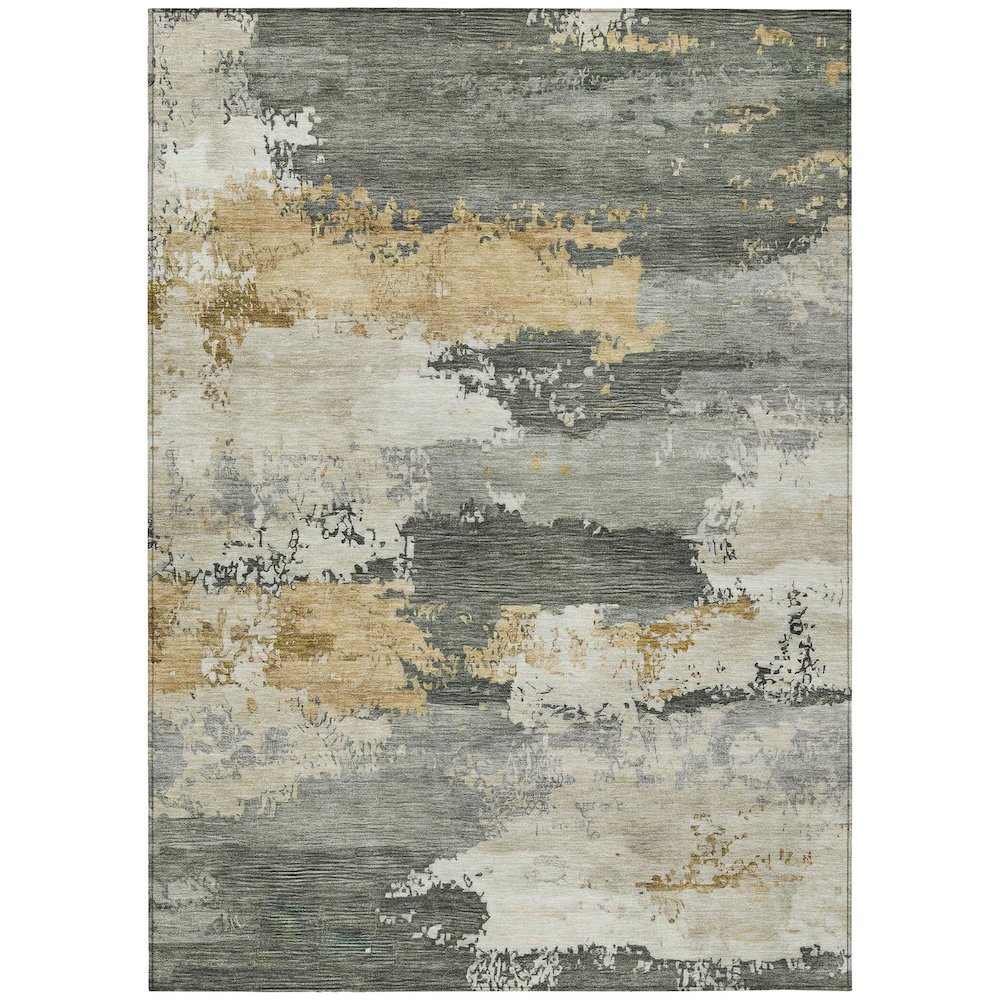 Machine Washable Indoor/Outdoor Chantille ACN2372 Green 3' x 5' Rug. Picture 1