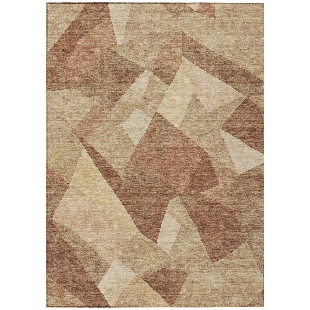 Machine Washable Indoor/Outdoor Chantille ACN2374 Orange 3' x 5' Rug. Picture 1
