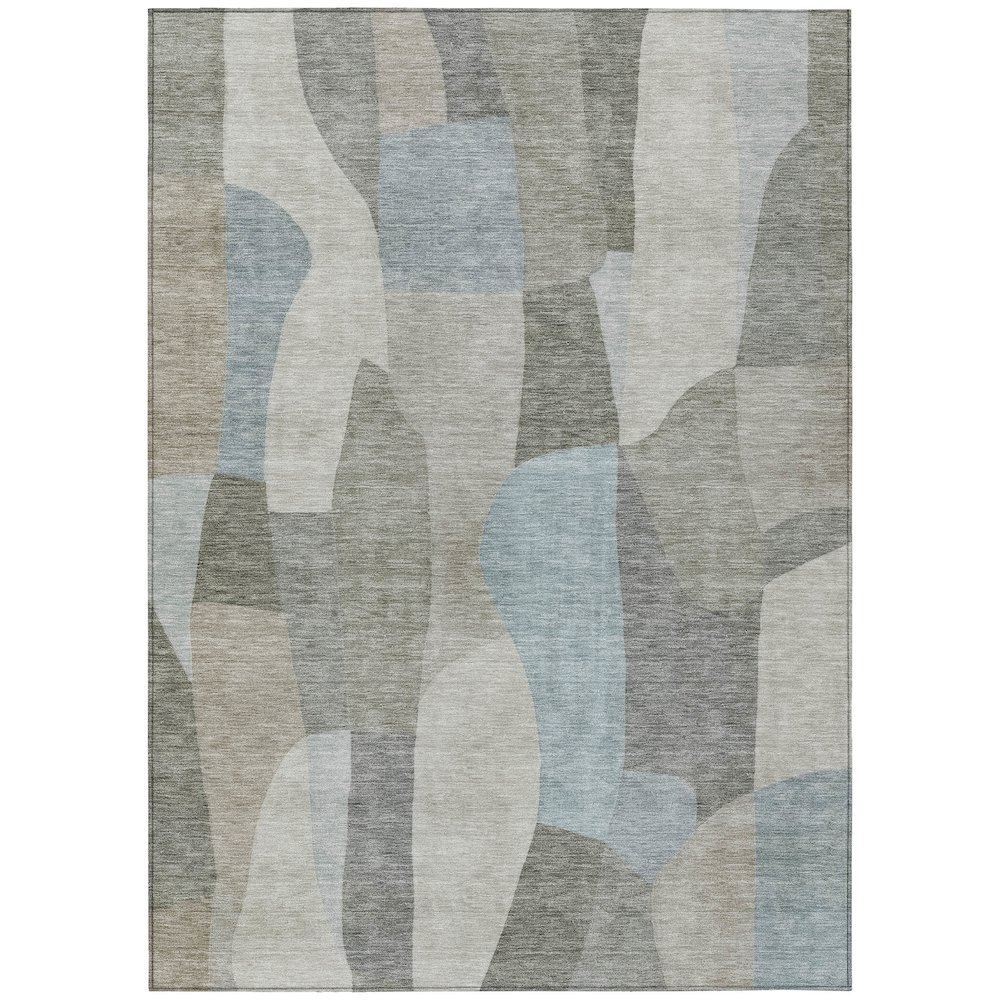 Machine Washable Indoor/Outdoor Chantille ACN2376 Brown 3' x 5' Rug. Picture 1