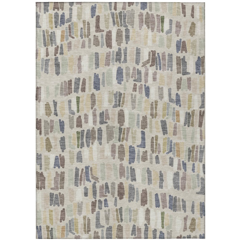Machine Washable Indoor/Outdoor Chantille ACN2377 Ivory 3' x 5' Rug. Picture 1