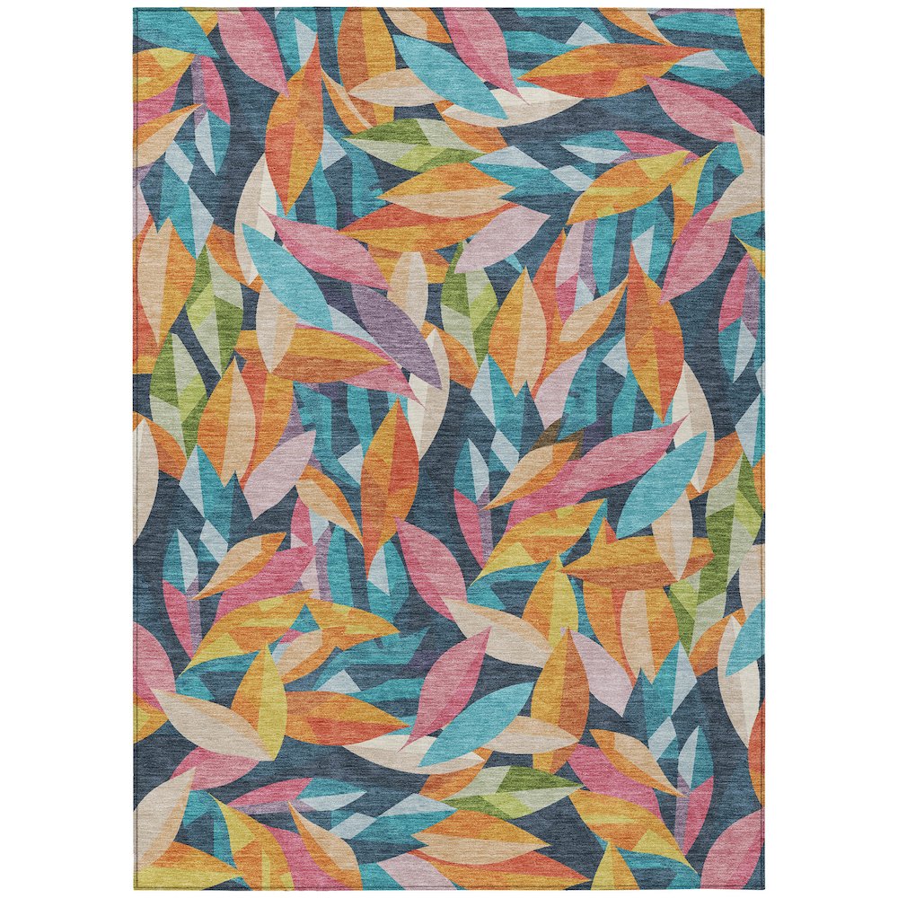 Machine Washable Indoor/Outdoor Chantille ACN2383 Blue 3' x 5' Rug. Picture 1