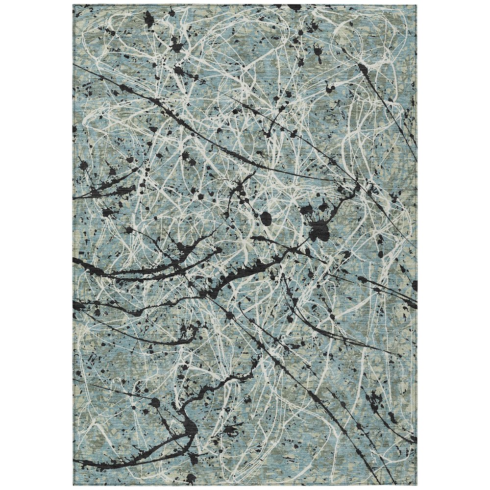 Machine Washable Indoor/Outdoor Chantille ACN2389 Green 3' x 5' Rug. Picture 1
