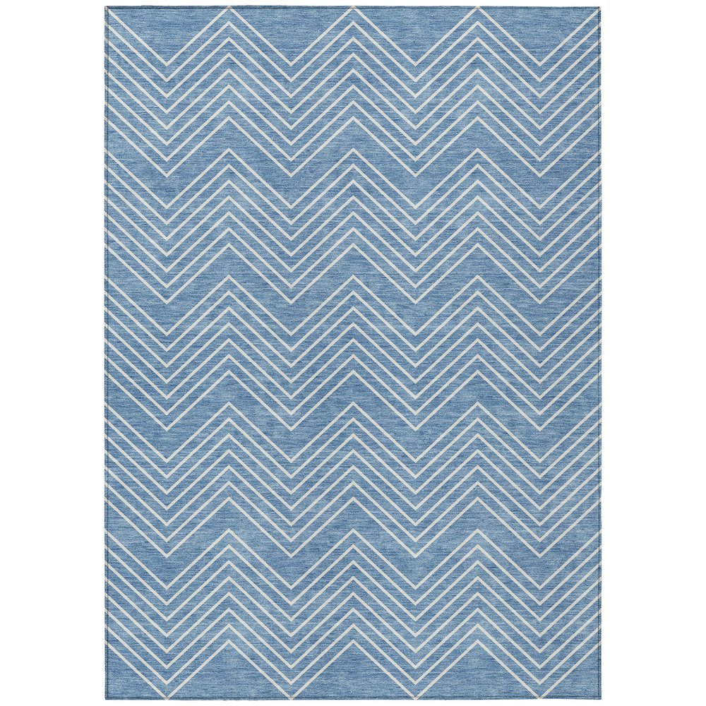 Machine Washable Indoor/Outdoor Chantille ACN2390 Blue 3' x 5' Rug. Picture 1