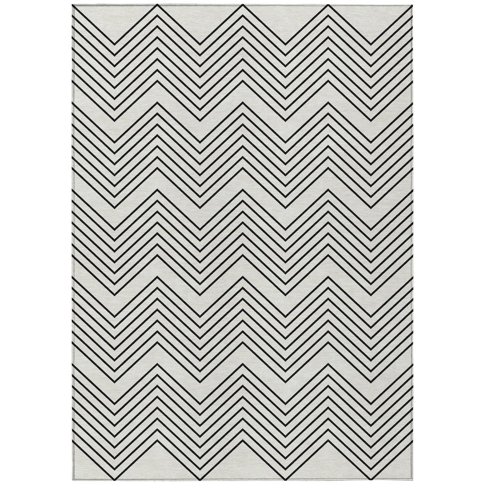 Machine Washable Indoor/Outdoor Chantille ACN2390 Ivory 3' x 5' Rug. Picture 1
