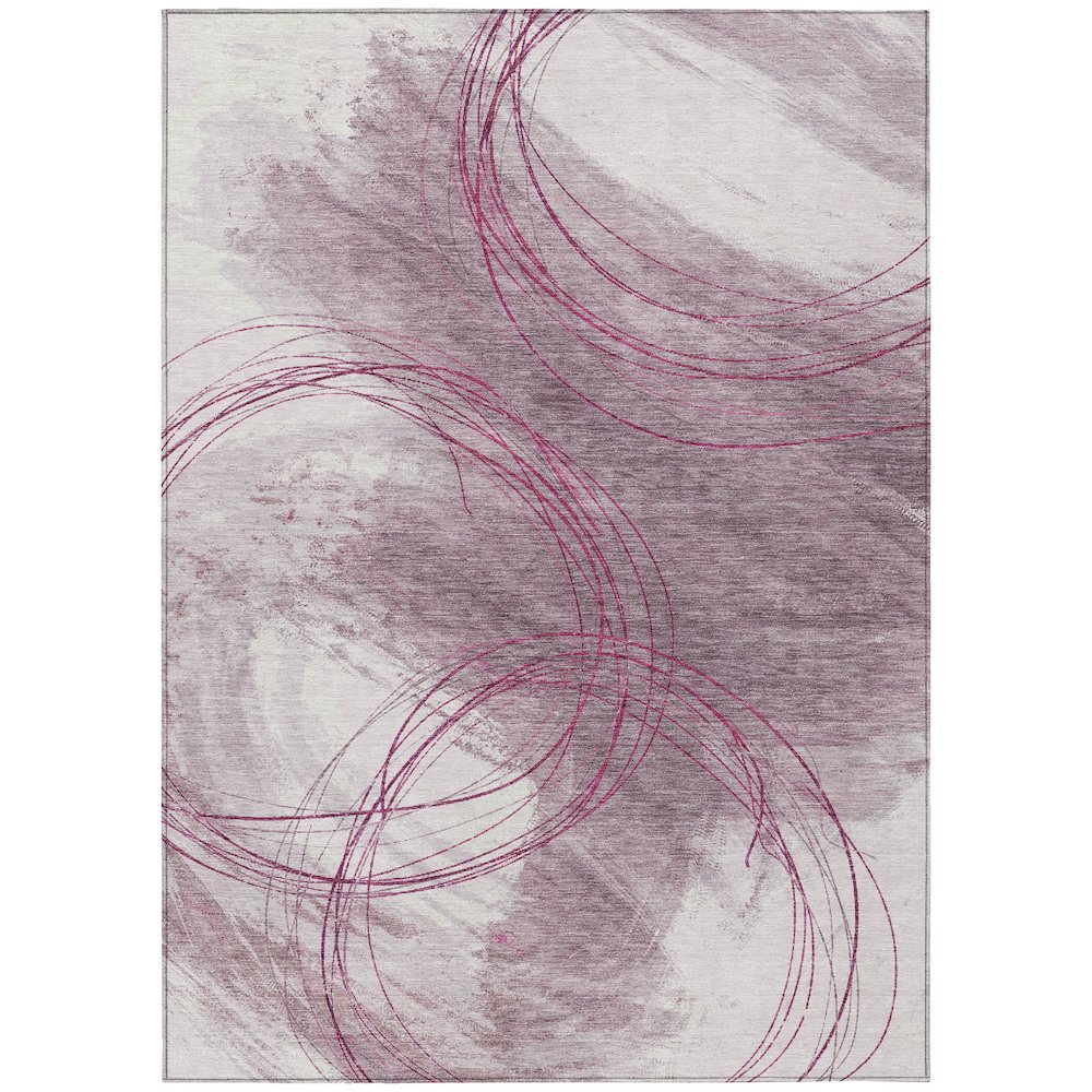 Machine Washable Indoor/Outdoor Chantille ACN2396 Pink 3' x 5' Rug. Picture 1