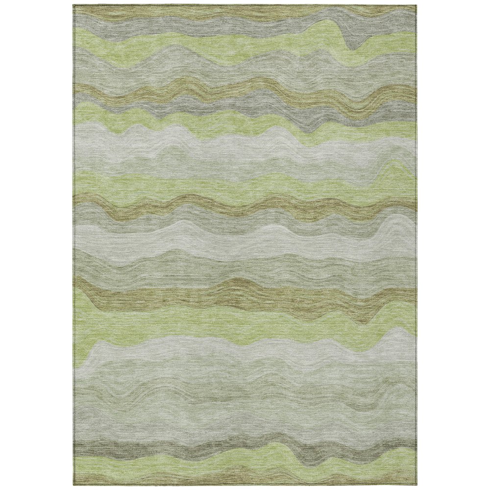 Machine Washable Indoor/Outdoor Chantille ACN2397 Green 3' x 5' Rug. Picture 1