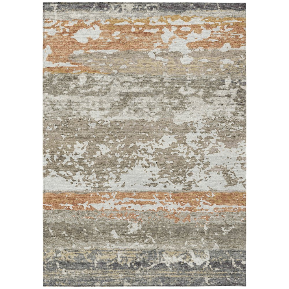 Machine Washable Indoor/Outdoor Chantille ACN2398 Brown 3' x 5' Rug. Picture 1