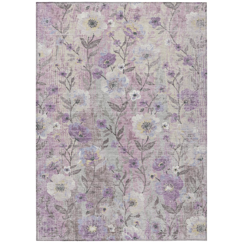 Machine Washable Indoor/Outdoor Chantille ACN2403 Purple 3' x 5' Rug. Picture 1