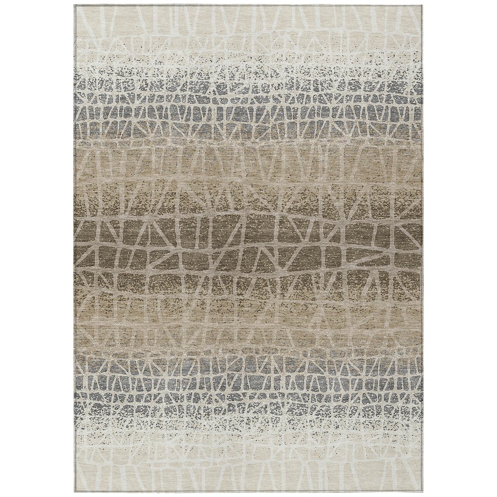 Machine Washable Indoor/Outdoor Chantille ACN2404 Ivory 3' x 5' Rug. Picture 1