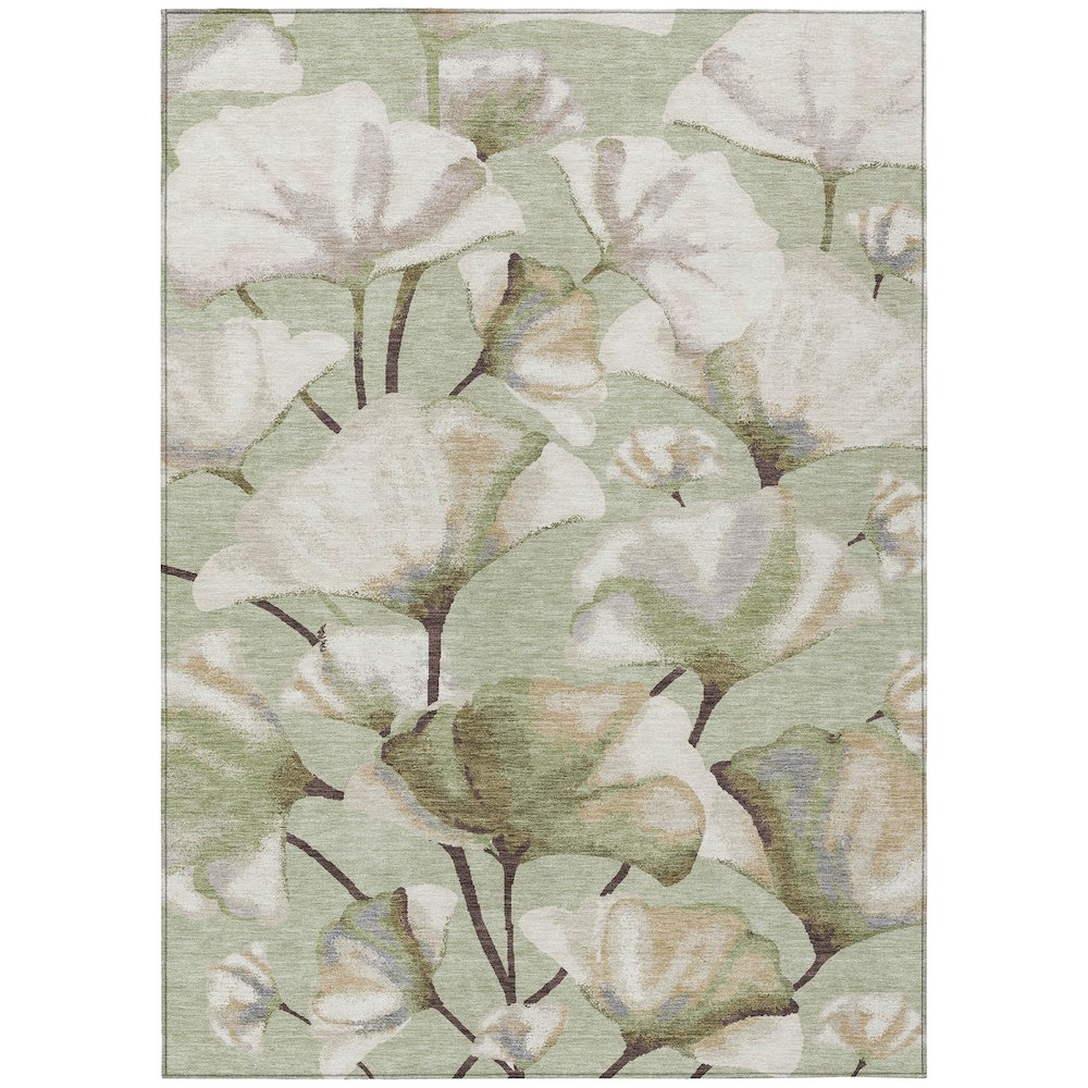Machine Washable Indoor/Outdoor Chantille ACN2405 Green 3' x 5' Rug. Picture 1