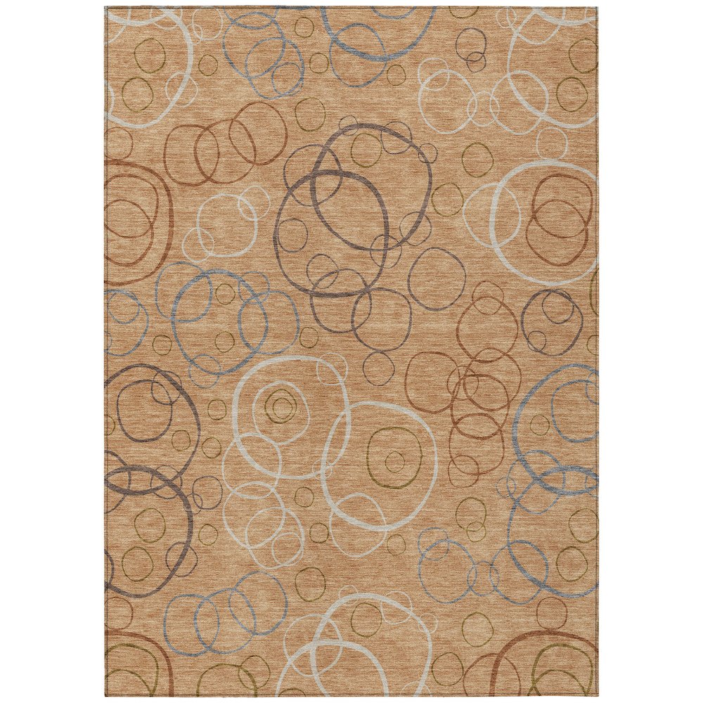 Machine Washable Indoor/Outdoor Chantille ACN2408 Orange 3' x 5' Rug. Picture 1