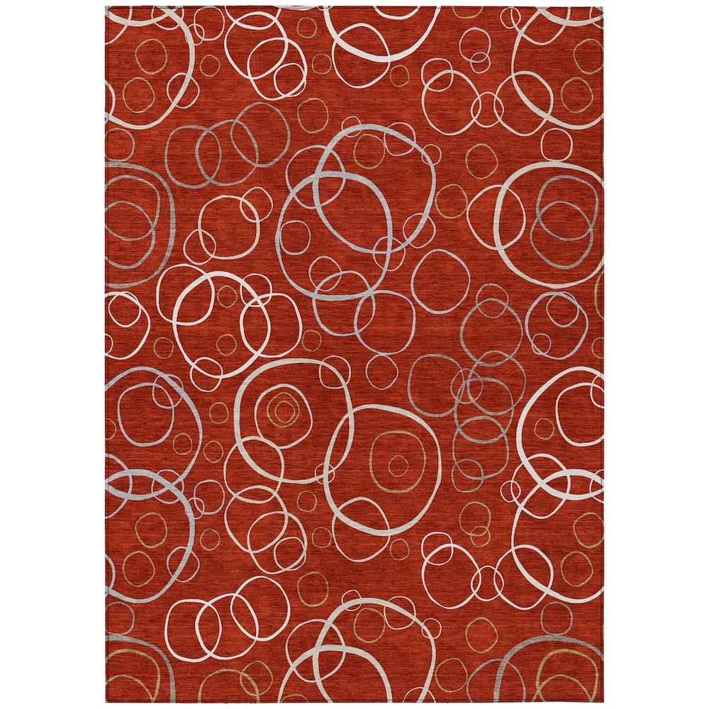 Machine Washable Indoor/Outdoor Chantille ACN2408 Red 3' x 5' Rug. Picture 1