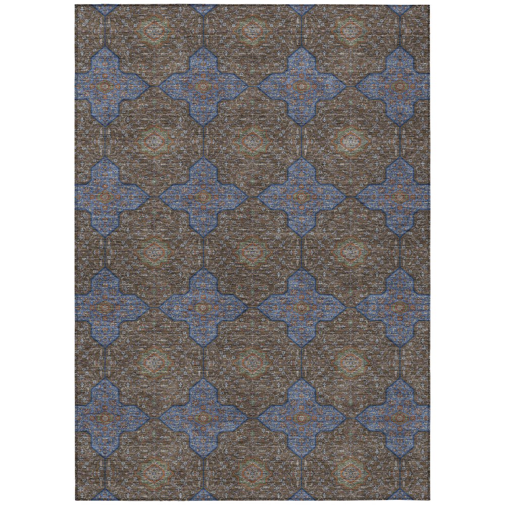 Machine Washable Indoor/Outdoor Chantille ACN2410 Brown 3' x 5' Rug. Picture 1