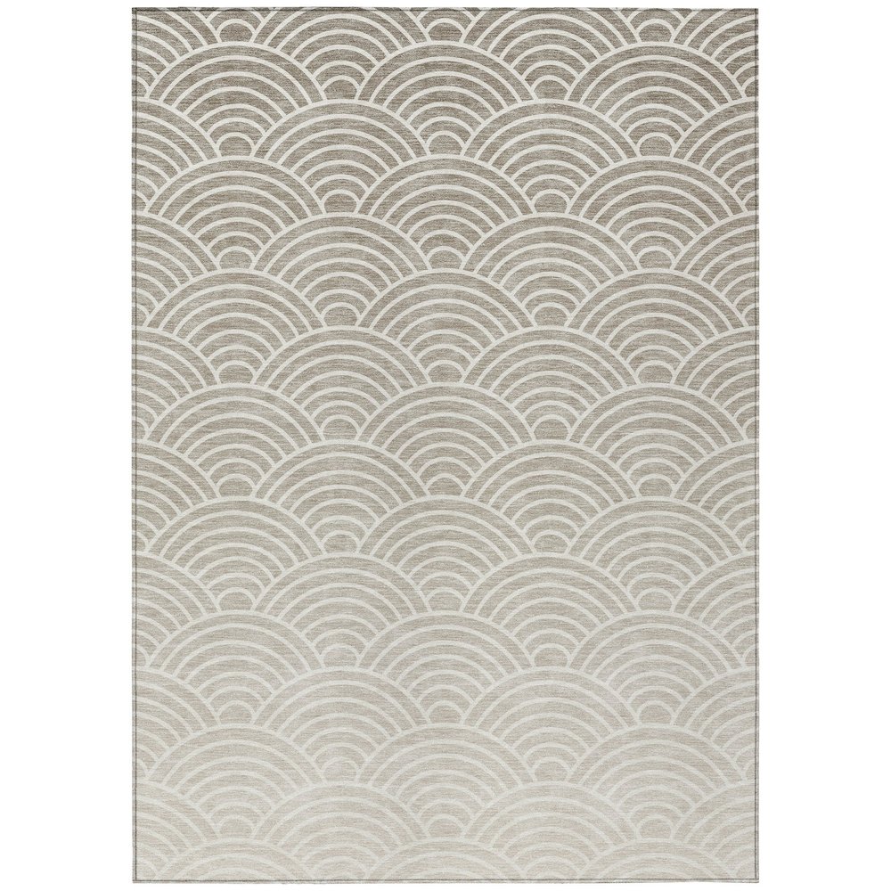 Machine Washable Indoor/Outdoor Chantille ACN2414 Ivory 3' x 5' Rug. Picture 1