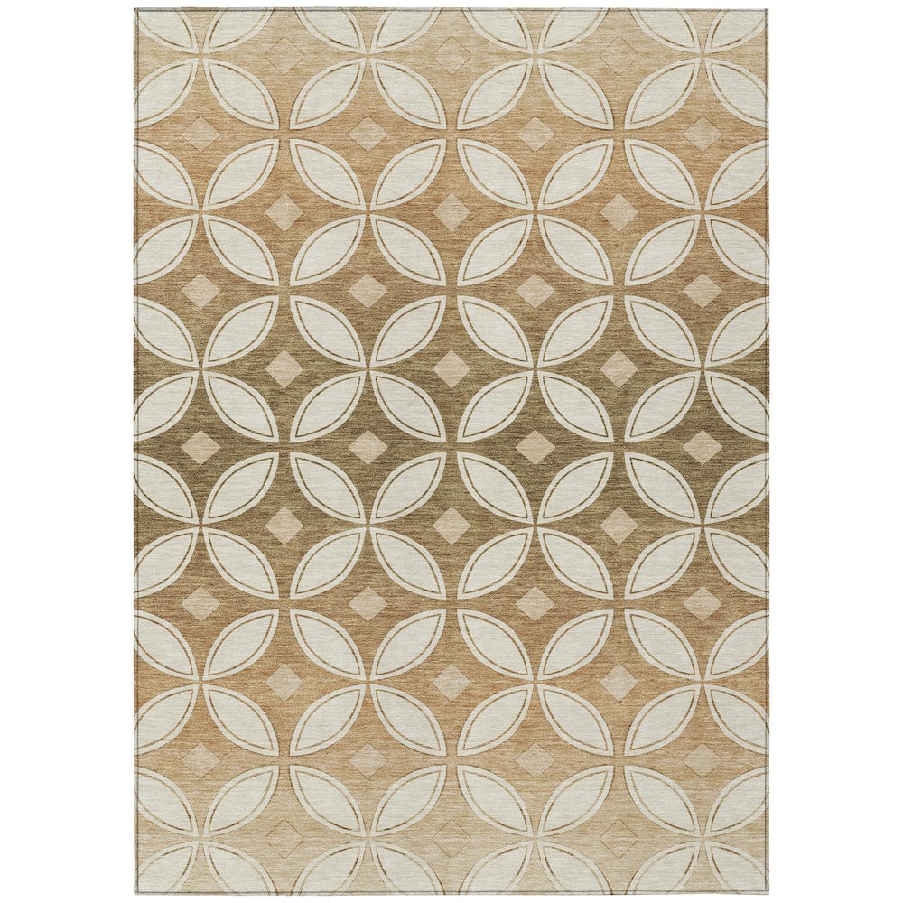Machine Washable Indoor/Outdoor Chantille ACN2423 Orange 3' x 5' Rug. Picture 1