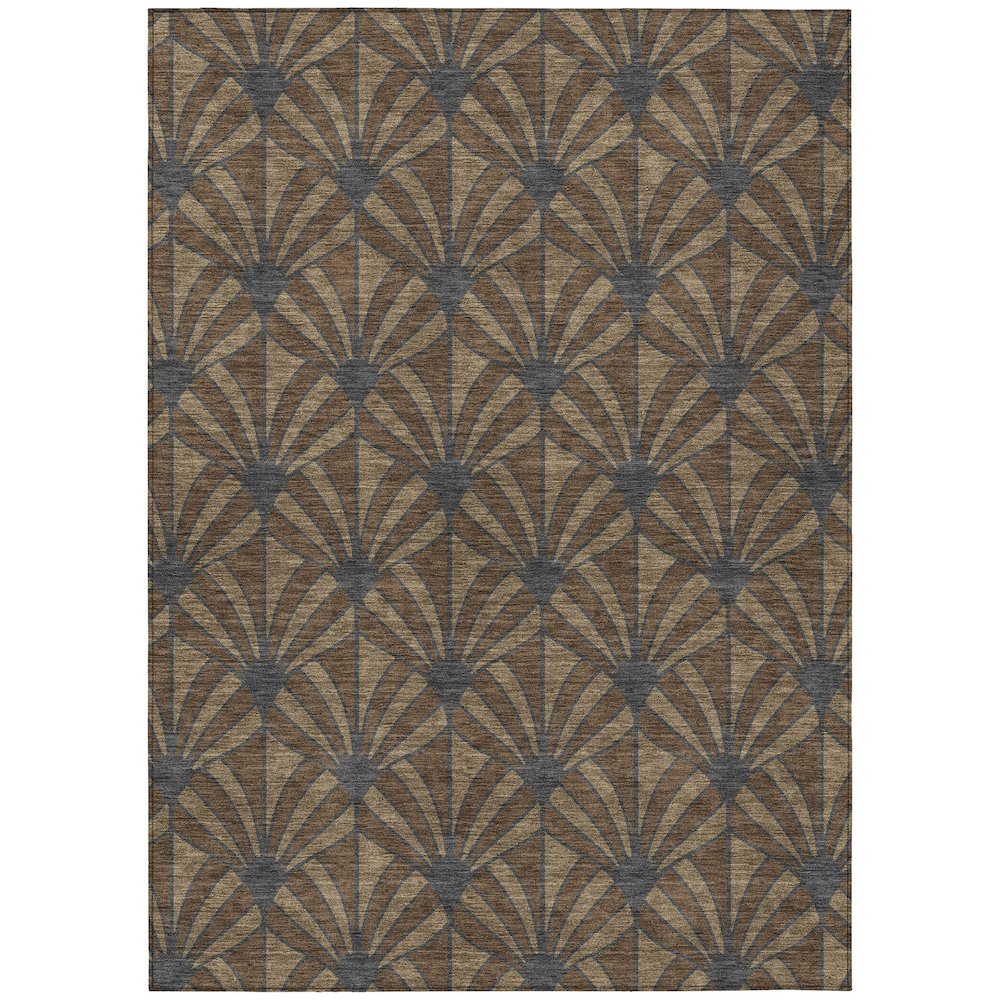 Machine Washable Indoor/Outdoor Chantille ACN2426 Brown 3' x 5' Rug. Picture 1