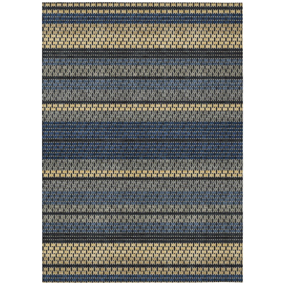 Machine Washable Indoor/Outdoor Chantille ACN2427 Blue 3' x 5' Rug. Picture 1