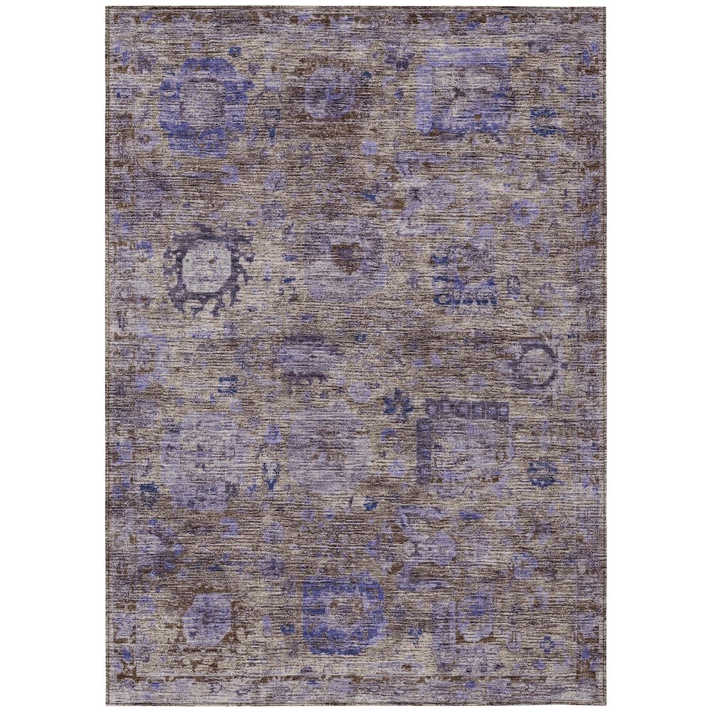 Machine Washable Indoor/Outdoor Chantille ACN2429 Brown 3' x 5' Rug. Picture 1