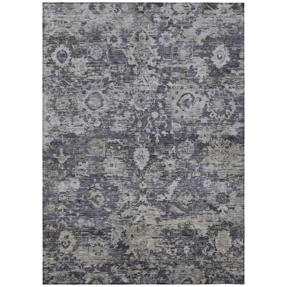 Machine Washable Indoor/Outdoor Chantille ACN2430 Purple 3' x 5' Rug. Picture 1