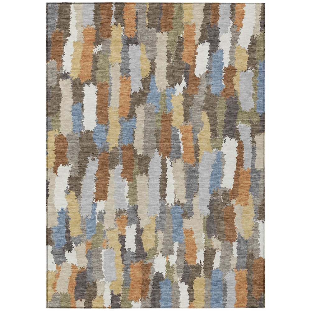 Machine Washable Indoor/Outdoor Chantille ACN2437 Brown 3' x 5' Rug. Picture 1