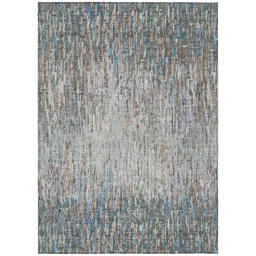 Machine Washable Indoor/Outdoor Chantille ACN2439 Green 3' x 5' Rug. Picture 1