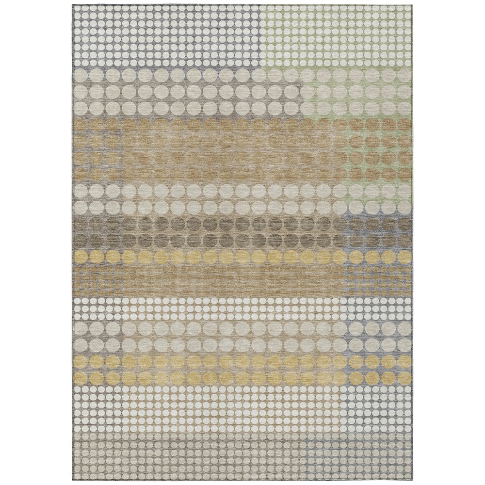 Machine Washable Indoor/Outdoor Chantille ACN2445 Brown 3' x 5' Rug. Picture 1