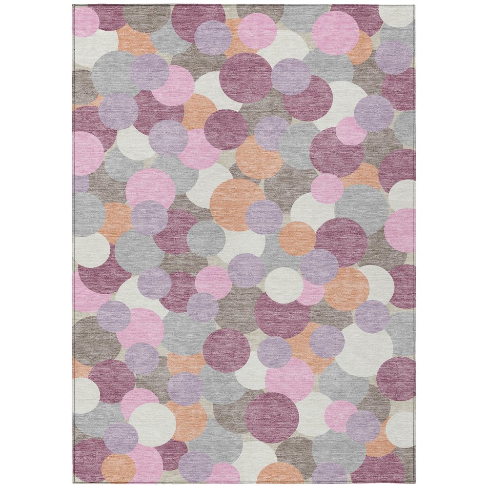 Machine Washable Indoor/Outdoor Chantille ACN2450 Pink 3' x 5' Rug. Picture 1
