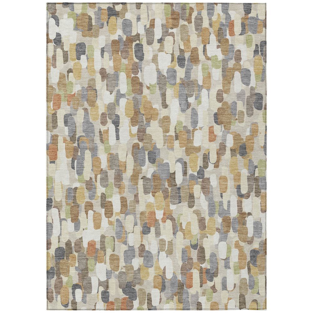 Machine Washable Indoor/Outdoor Chantille ACN2451 Brown 3' x 5' Rug. Picture 1