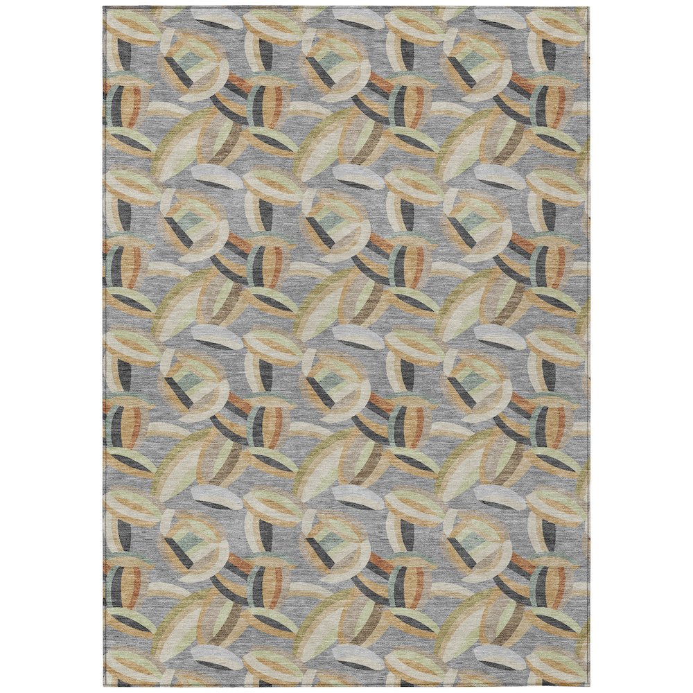 Machine Washable Indoor/Outdoor Chantille ACN2454 Gray 3' x 5' Rug. Picture 1