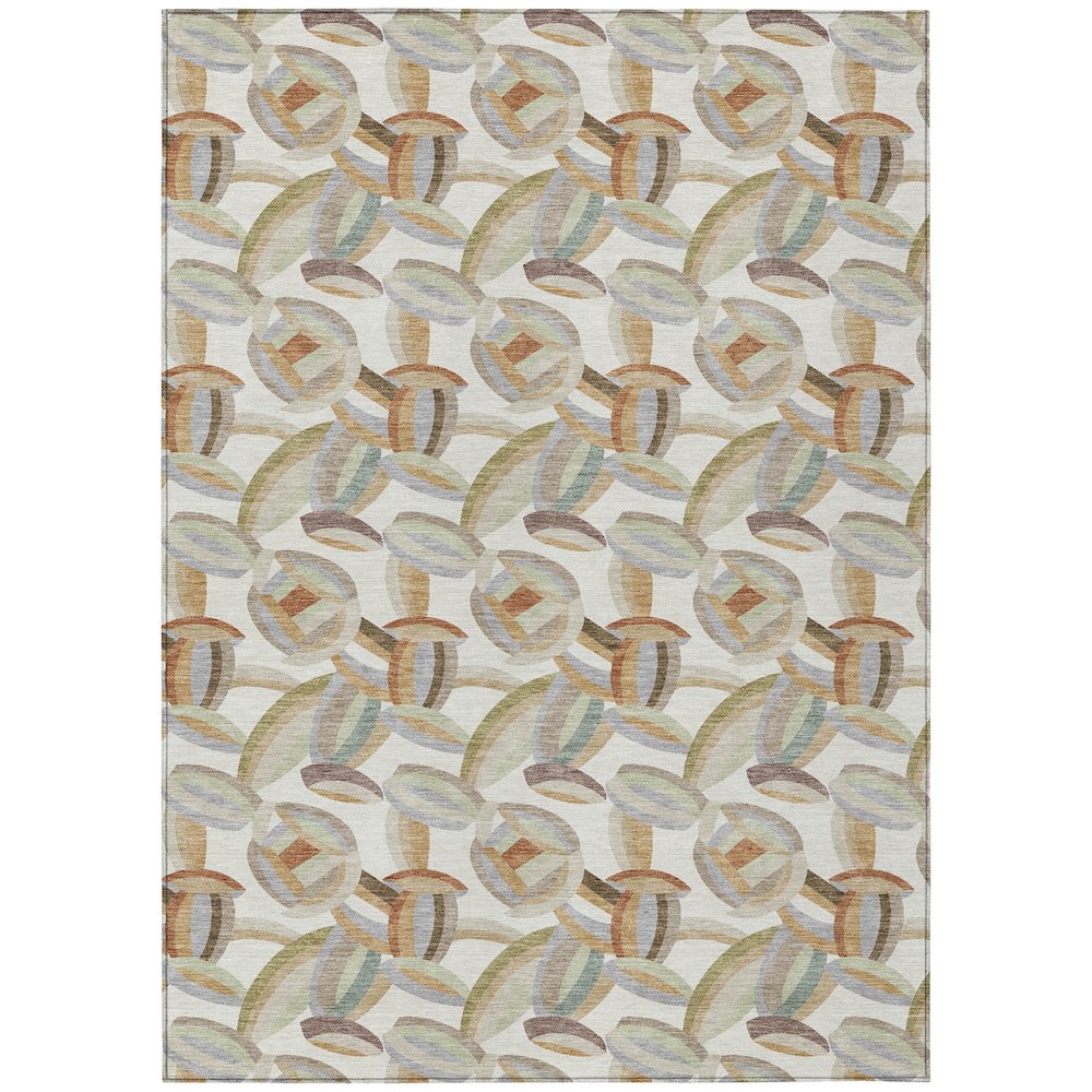 Machine Washable Indoor/Outdoor Chantille ACN2454 Ivory 3' x 5' Rug. Picture 1