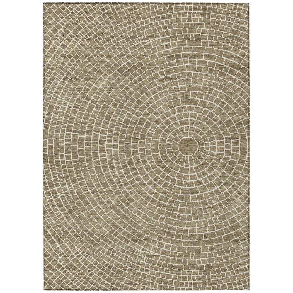 Machine Washable Indoor/Outdoor Chantille ACN2455 Brown 3' x 5' Rug. Picture 1