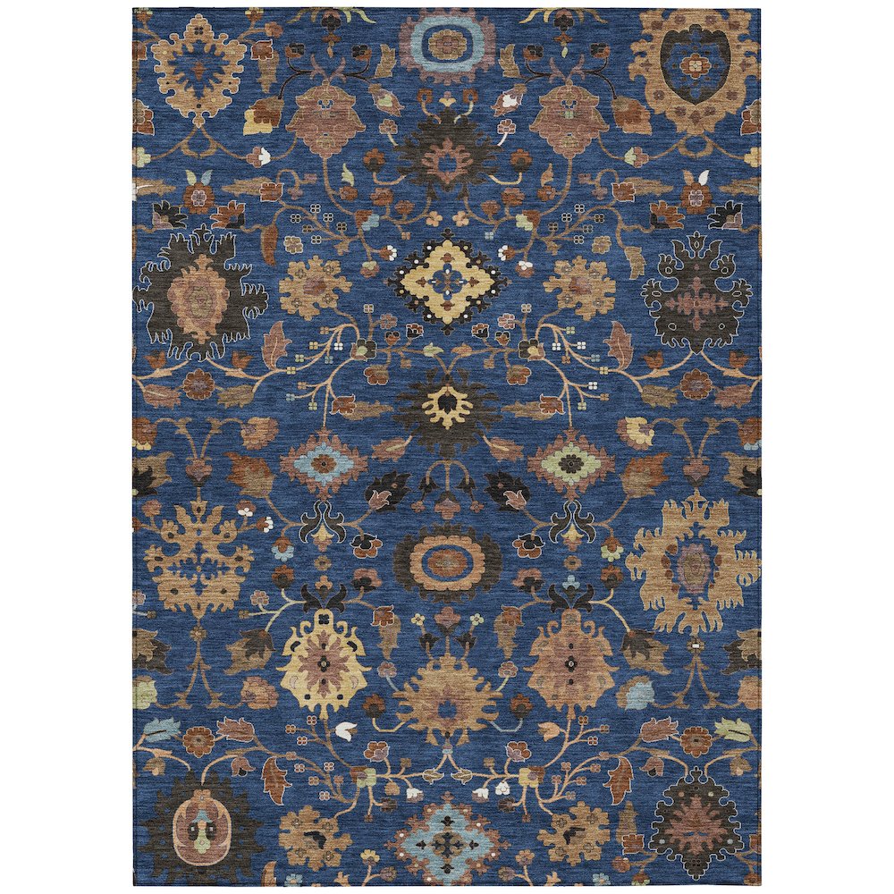 Machine Washable Indoor/Outdoor Chantille ACN2458 Blue 3' x 5' Rug. Picture 1
