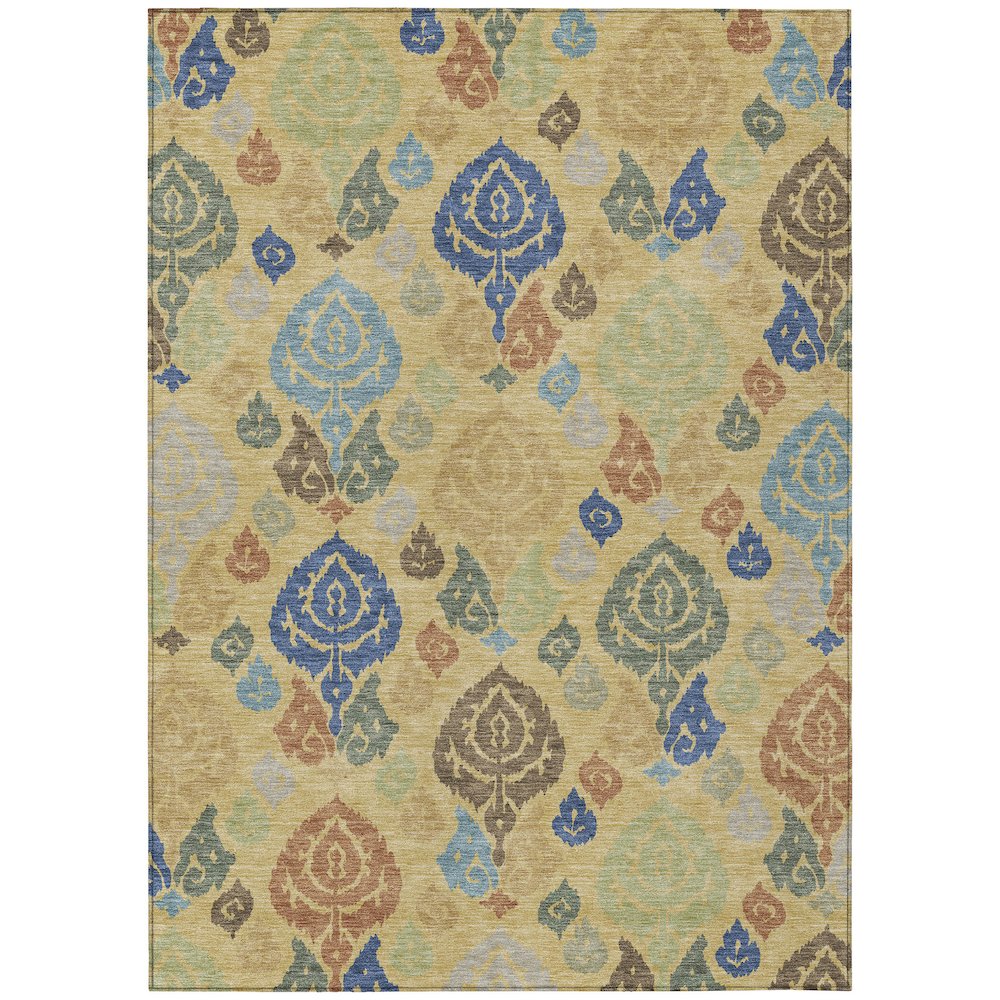 Machine Washable Indoor/Outdoor Chantille ACN2460 Gold 3' x 5' Rug. Picture 1