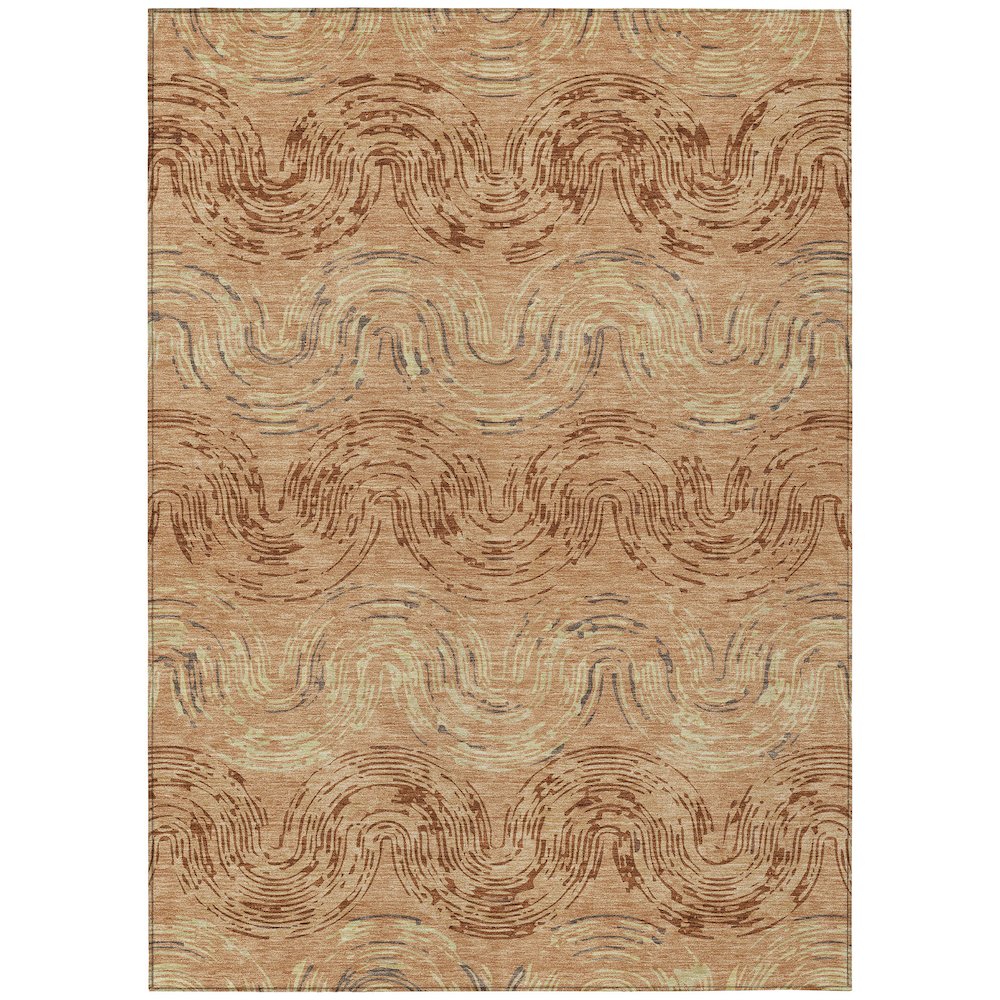 Machine Washable Indoor/Outdoor Chantille ACN2461 Orange 3' x 5' Rug. Picture 1