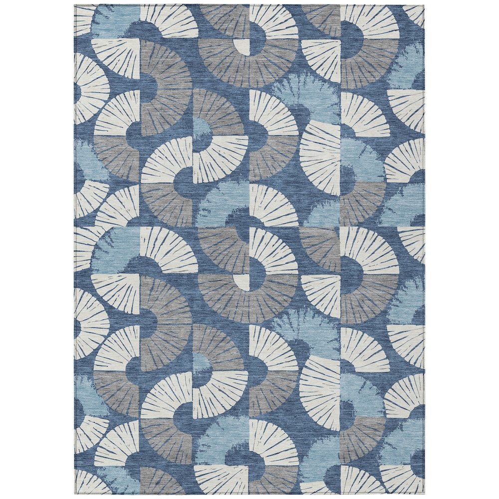 Machine Washable Indoor/Outdoor Chantille ACN2462 Blue 3' x 5' Rug. Picture 1