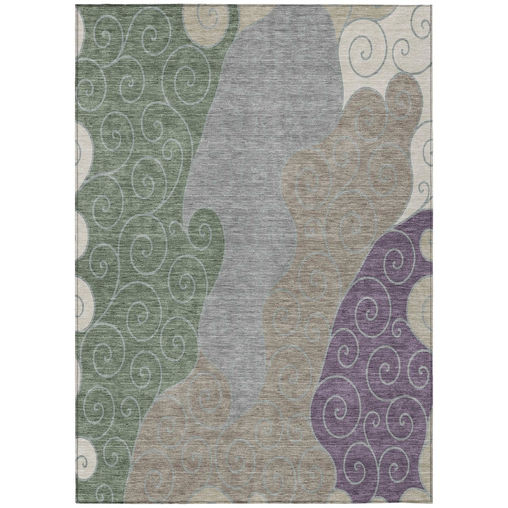 Machine Washable Indoor/Outdoor Chantille ACN2464 Gray 3' x 5' Rug. Picture 1
