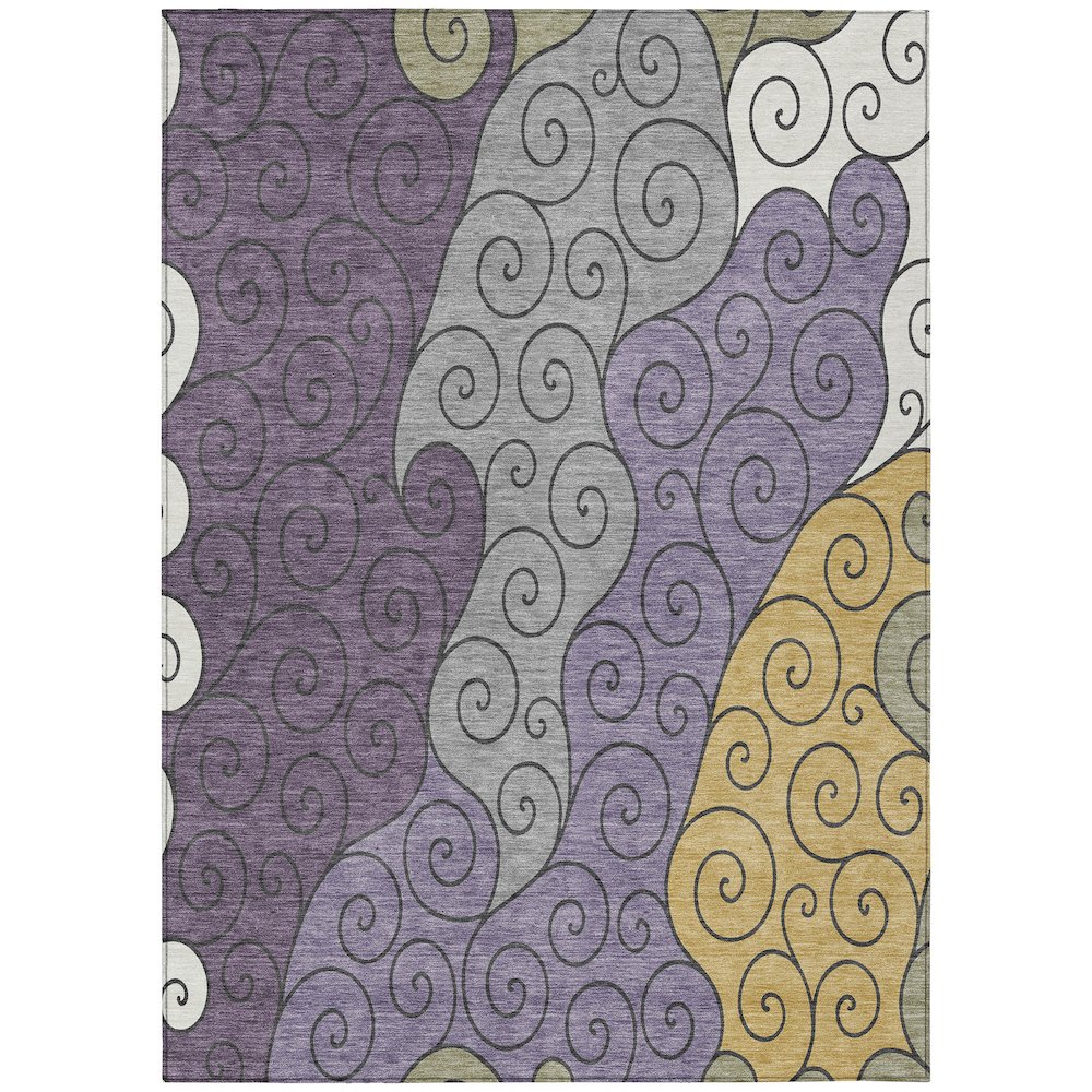 Machine Washable Indoor/Outdoor Chantille ACN2464 Purple 3' x 5' Rug. Picture 1