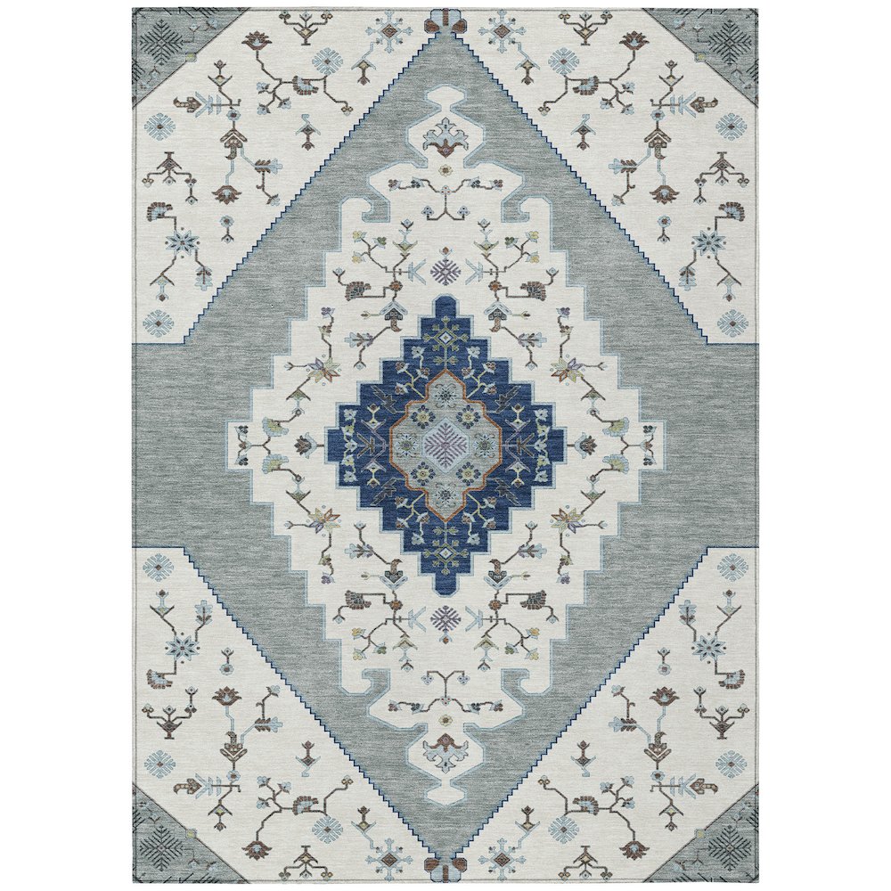 Machine Washable Indoor/Outdoor Chantille ACN2472 Ivory 3' x 5' Rug. Picture 1