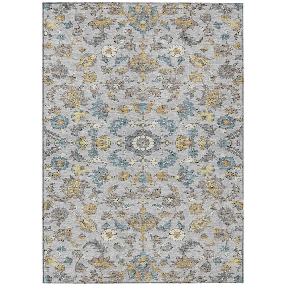 Machine Washable Indoor/Outdoor Chantille ACN2473 Gray 3' x 5' Rug. Picture 1