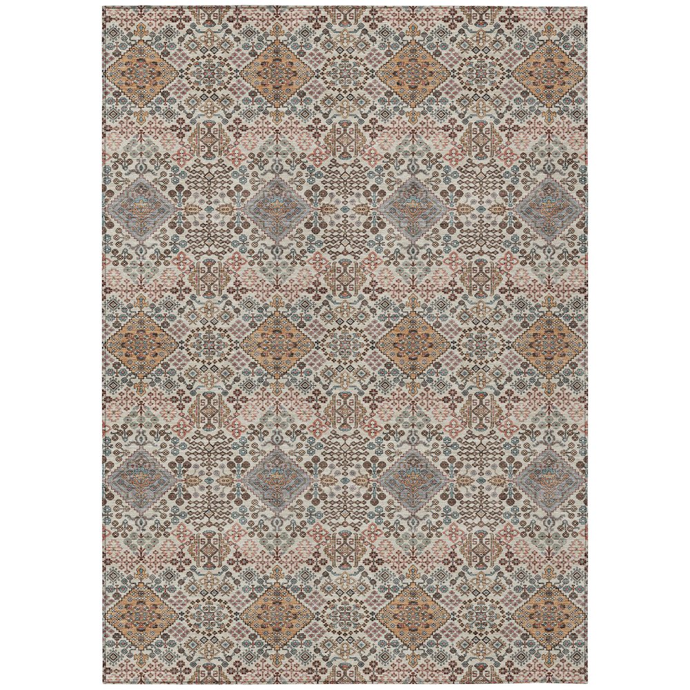 Machine Washable Indoor/Outdoor Chantille ACN2477 Brown 3' x 5' Rug. Picture 1