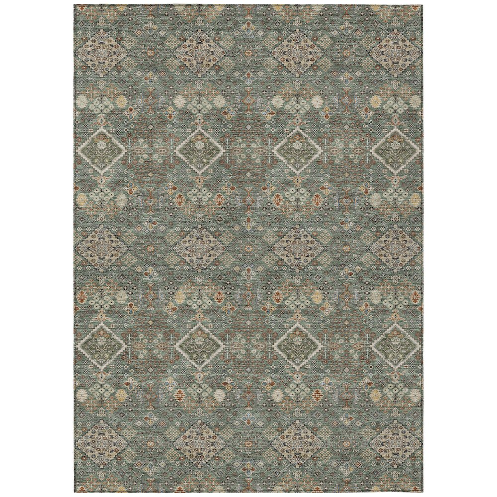 Machine Washable Indoor/Outdoor Chantille ACN2478 Green 3' x 5' Rug. Picture 1