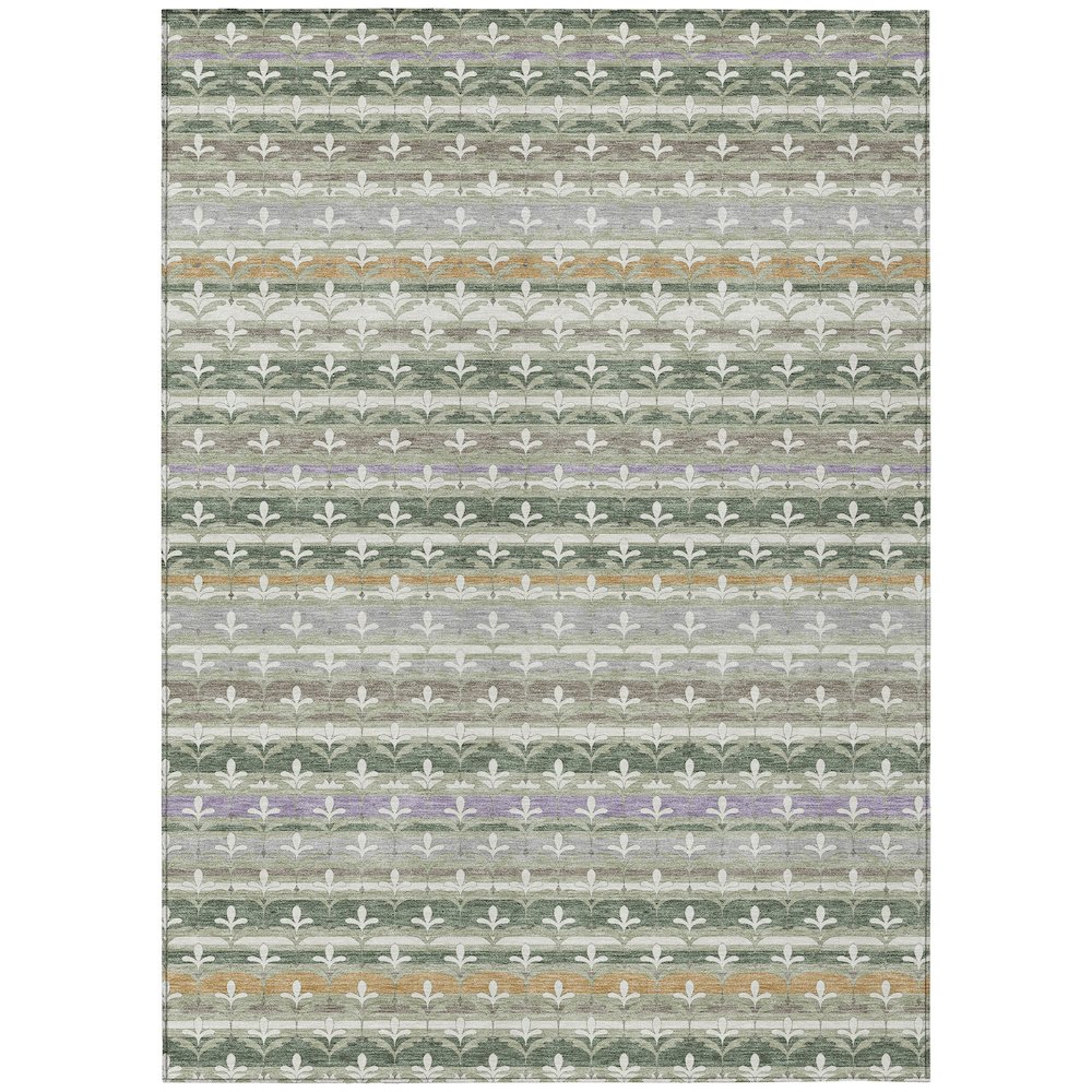 Machine Washable Indoor/Outdoor Chantille ACN2479 Green 3' x 5' Rug. Picture 1