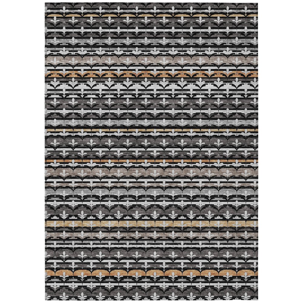 Machine Washable Indoor/Outdoor Chantille ACN2479 Black 3' x 5' Rug. Picture 1