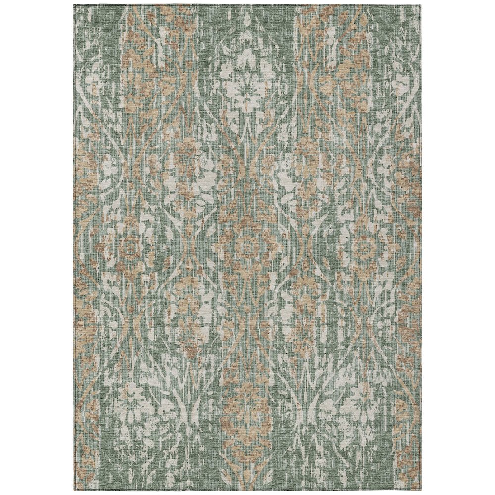 Machine Washable Indoor/Outdoor Chantille ACN2482 Green 3' x 5' Rug. Picture 1