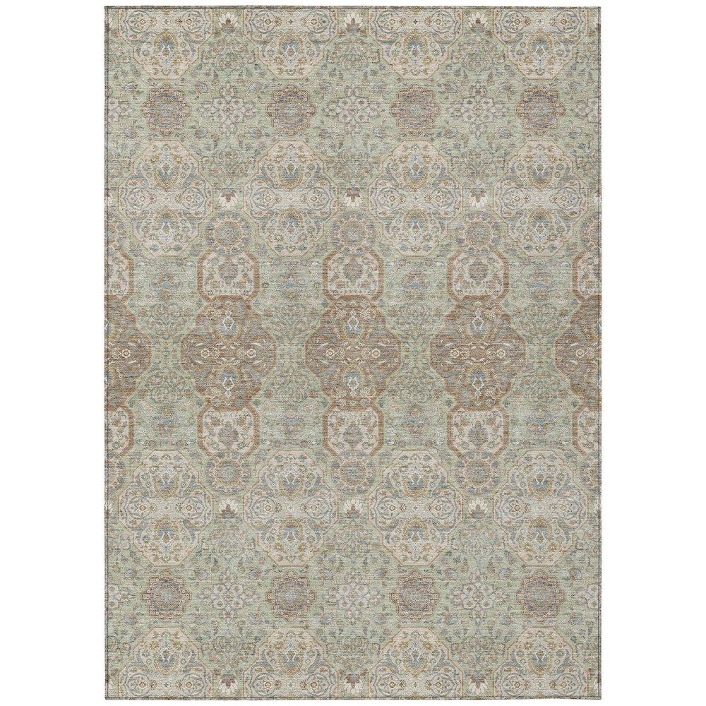 Machine Washable Indoor/Outdoor Chantille ACN2483 Green 3' x 5' Rug. Picture 1