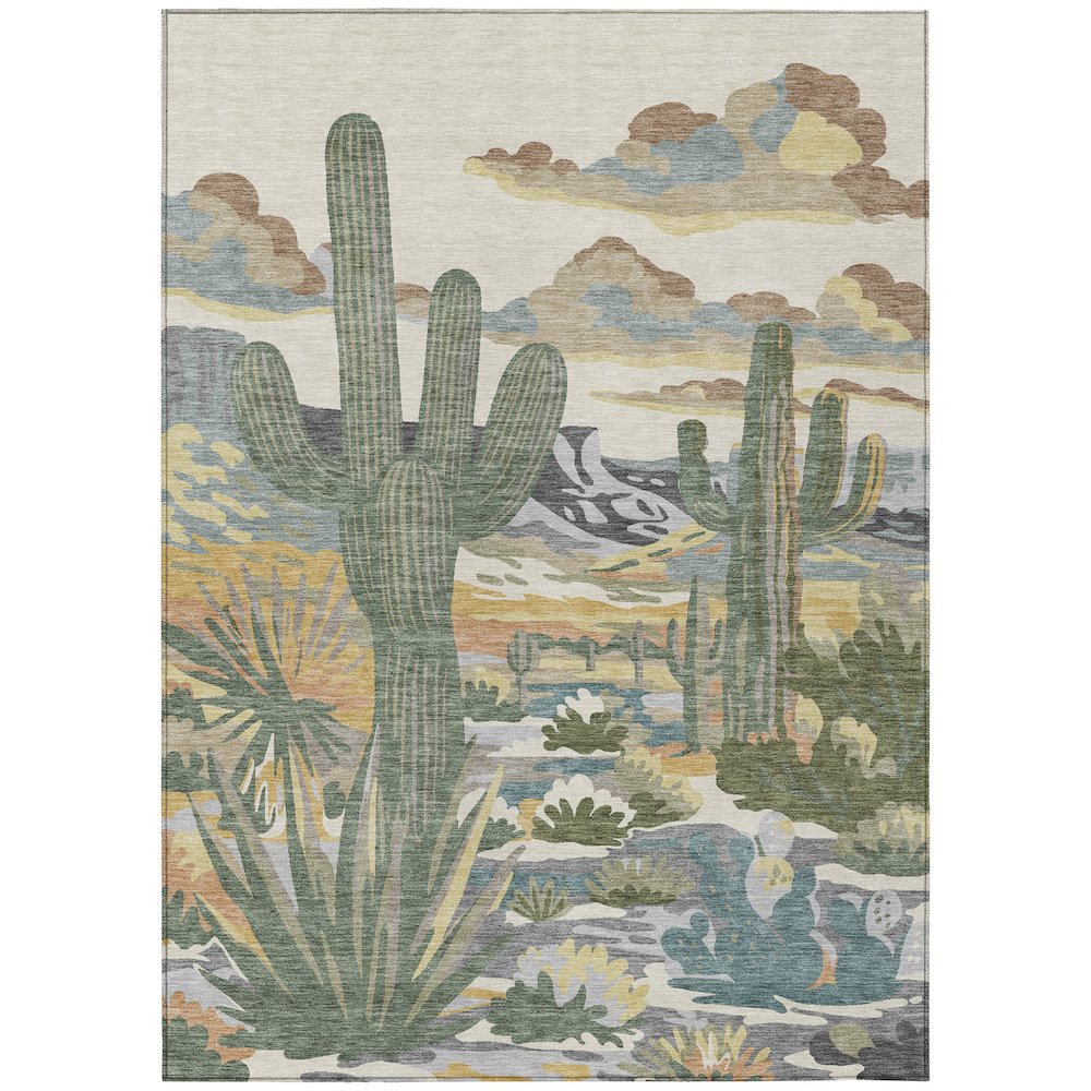 Machine Washable Indoor/Outdoor Chantille ACN2496 Brown 3' x 5' Rug. Picture 1